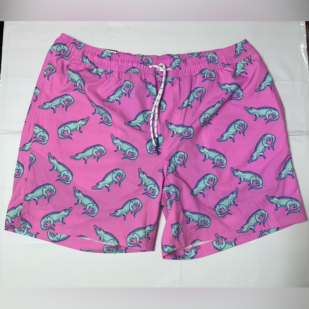 Swim Trunks Mens X-Large 6.5" Inseam Alligator Lined Pink Menber’s Mark